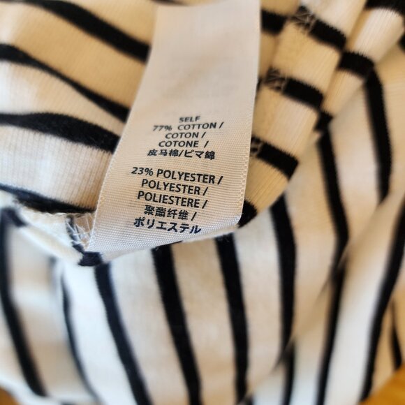 Rebecca Minkoff Long Sleeve Striped Boat Neck Top - Black & White - Small - Picture 4 of 4